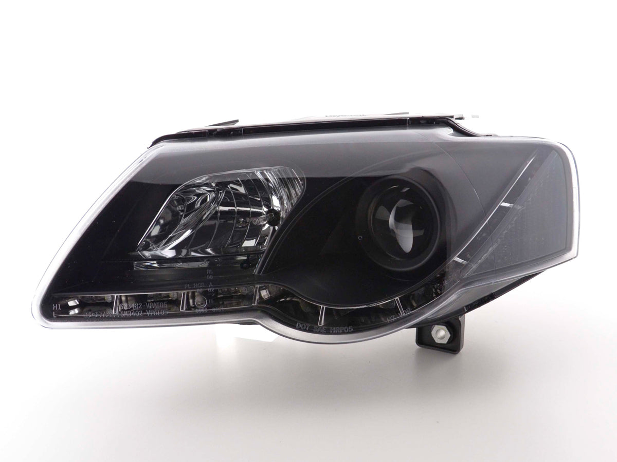 Scheinwerfer Set Daylight LED Tagfahrlicht VW Passat B6 3C schwarz Scheinwerfer Set Daylight LED Tagfahrlicht VW Passat B6 3C schwarz